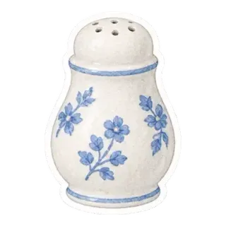 blue floral salt shaker sticker