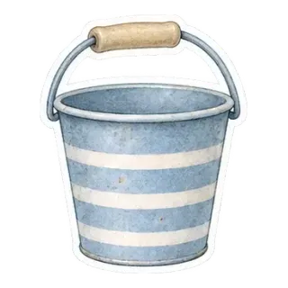 blue striped beach bucket sticker