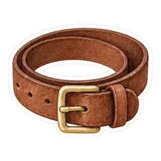 brown leather belt sticker