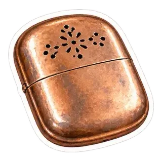 copper pocket hand warmer sticker