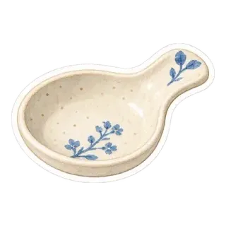 cream ceramic spoon rest sticker