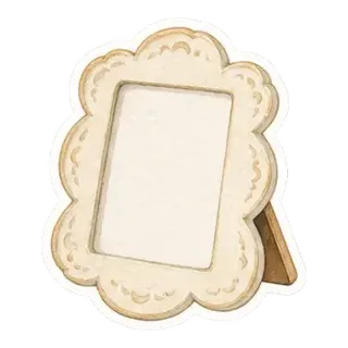 cream scalloped photo frame sticker