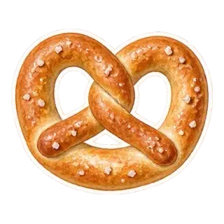 golden salted pretzel sticker