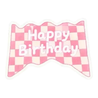 happy birthday flag sticker