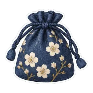 indigo kinchaku pouch sticker