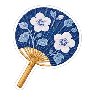 indigo uchiwa fan sticker