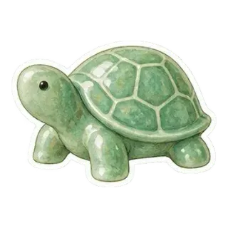 jade ceramic turtle sticker