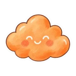 cloud peach sticker
