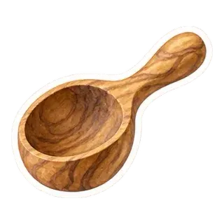 olive wood coffee scoop sticker