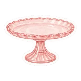 pink glass cake stand sticker