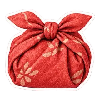 red cloth furoshiki knot sticker