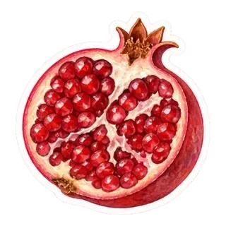 ruby pomegranate half sticker