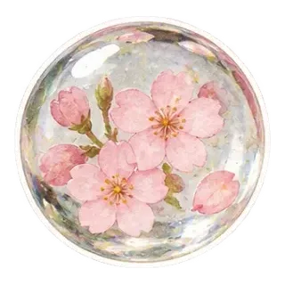 sakura glass paperweight sticker