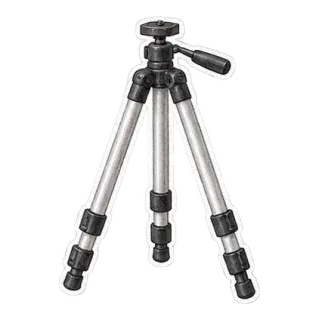 silver camera tripod sticker