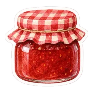 strawberry jam jar sticker