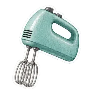 teal electric hand mixer sticker