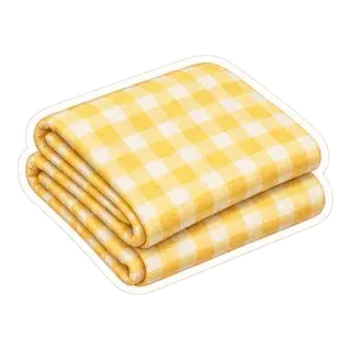 yellow gingham picnic blanket sticker