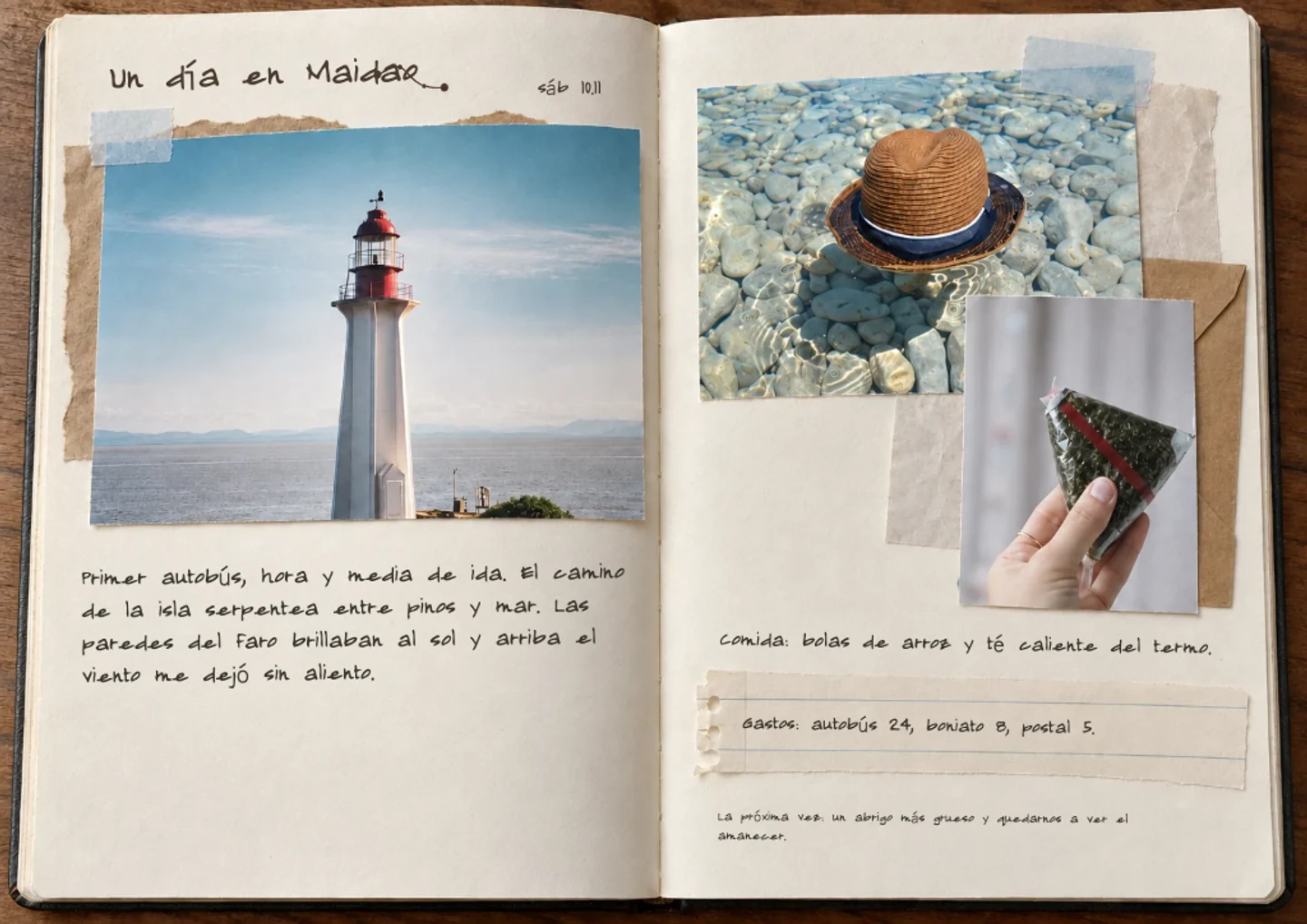 Página de diario de muestra: Viaje