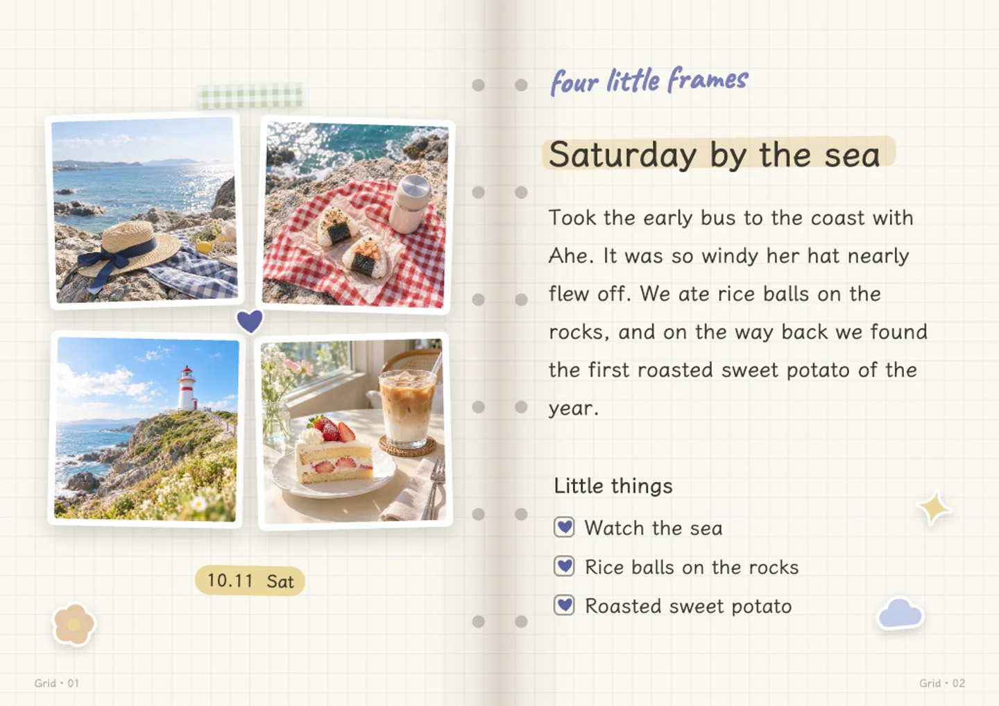 A sample Grid journal page