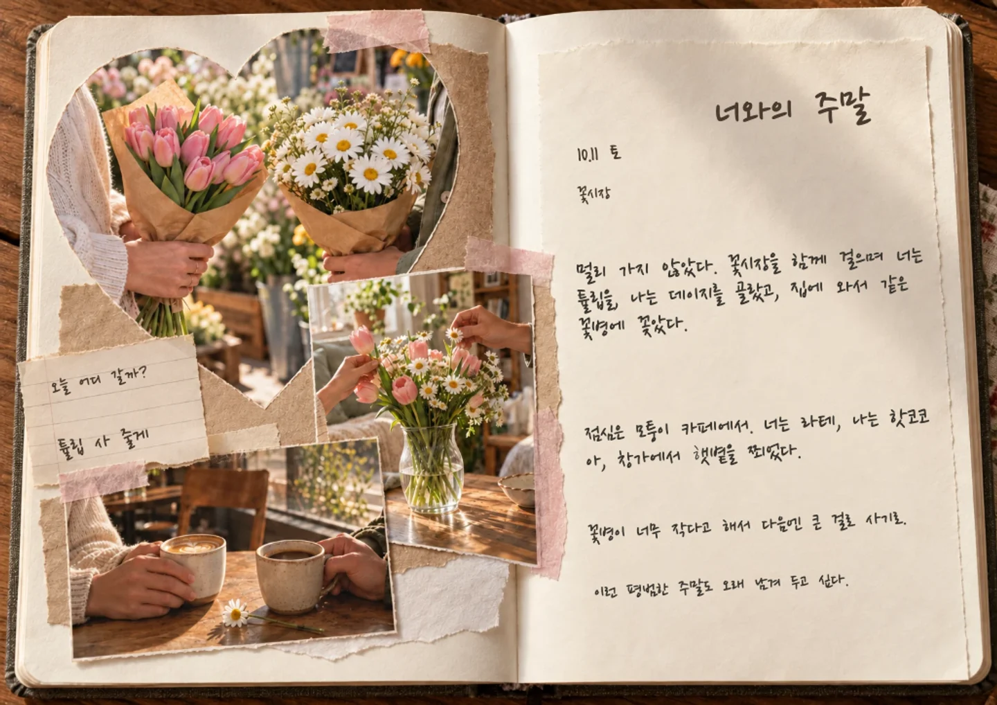 연애 다이어리 예시 쪽