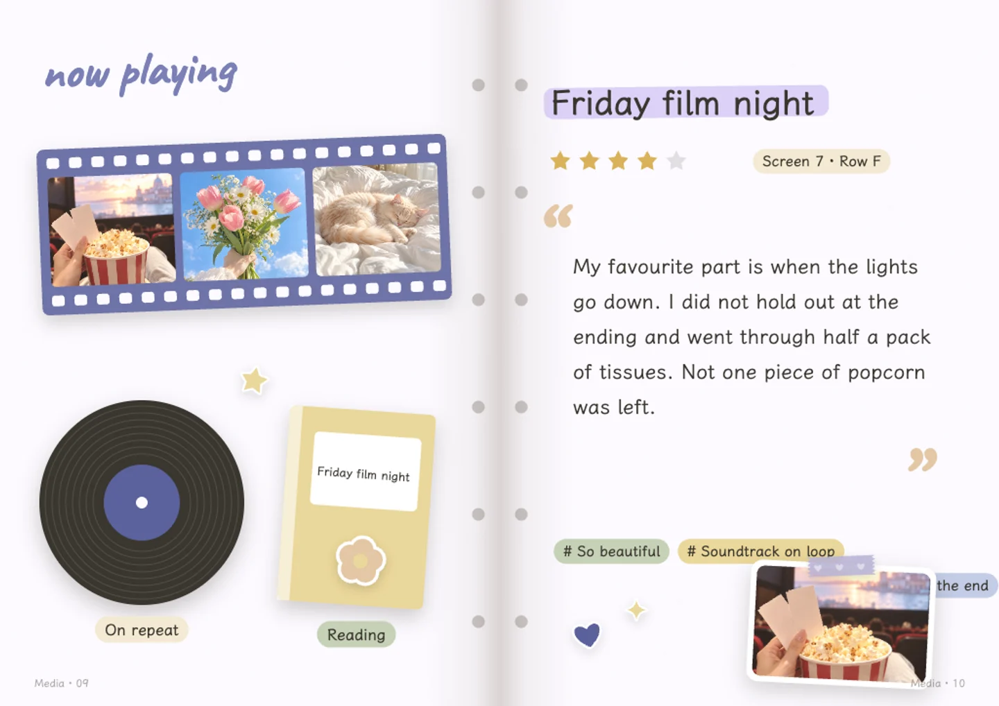 A sample Media journal page