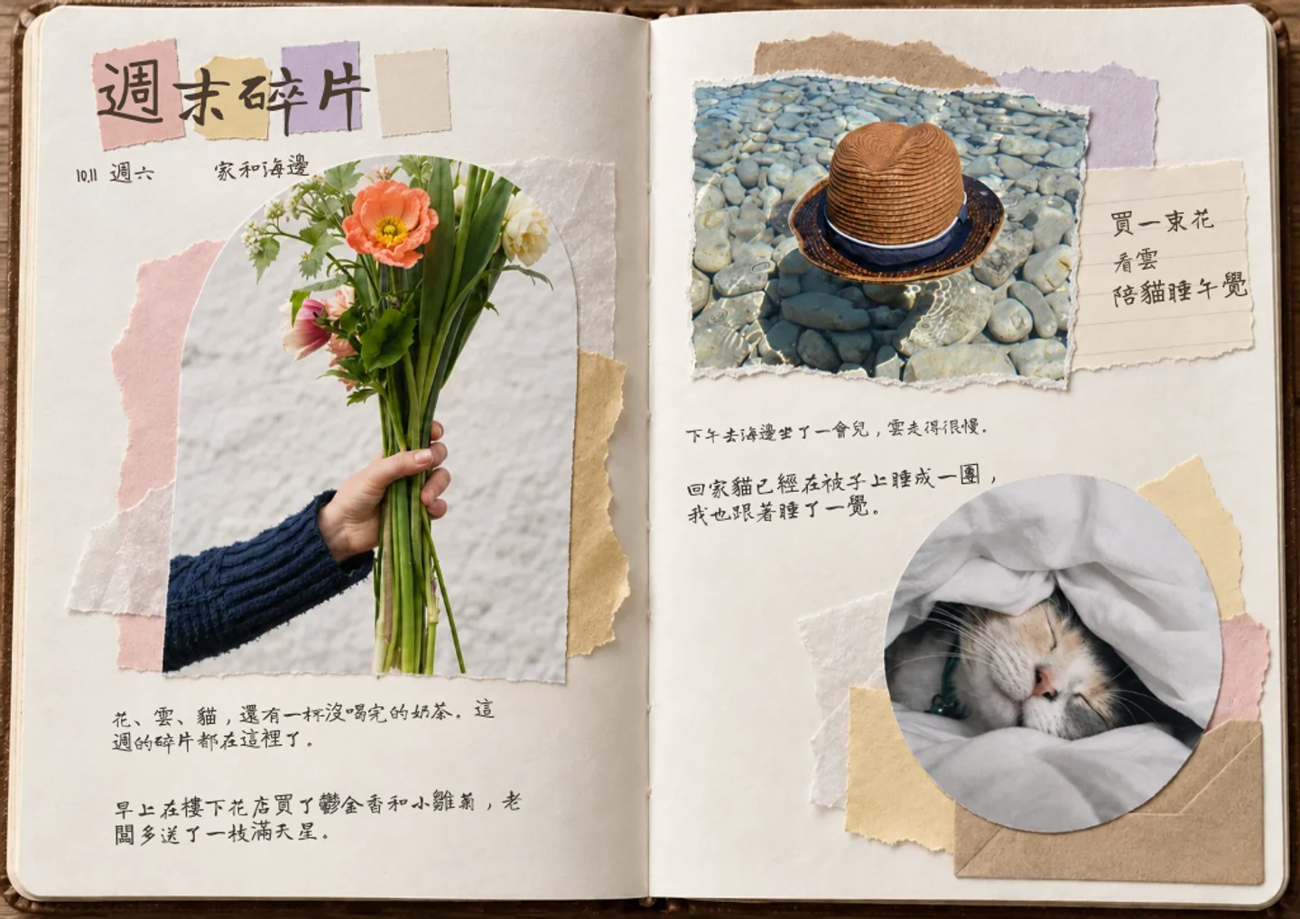 拼貼手帳的範例頁