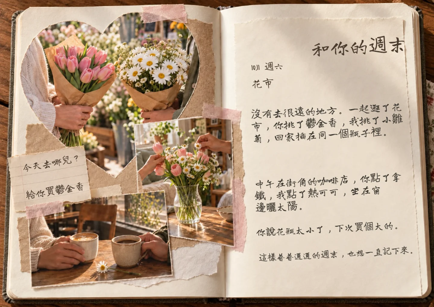 戀愛手帳的範例頁