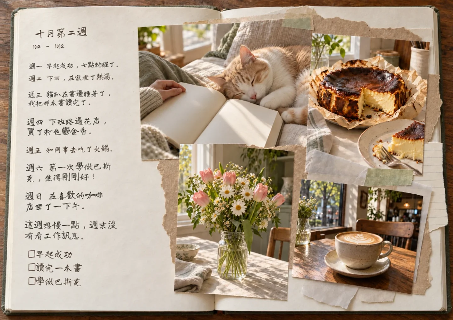 週記手帳的範例頁