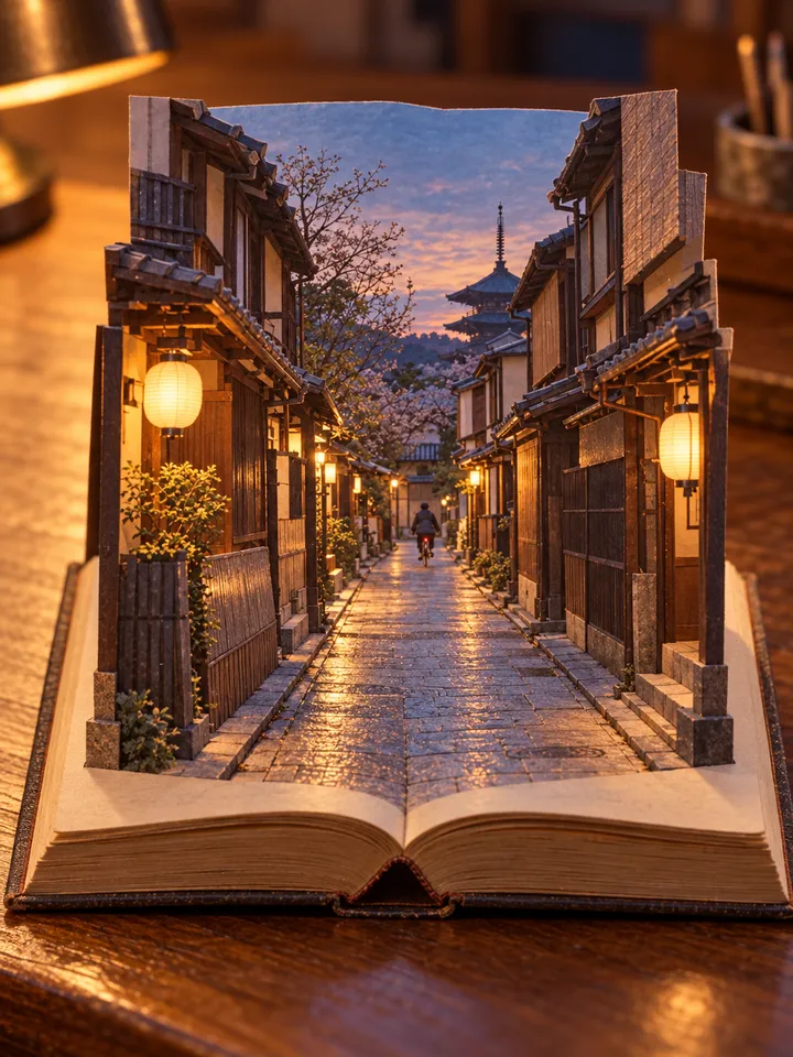 Pop-up book · Miniature town